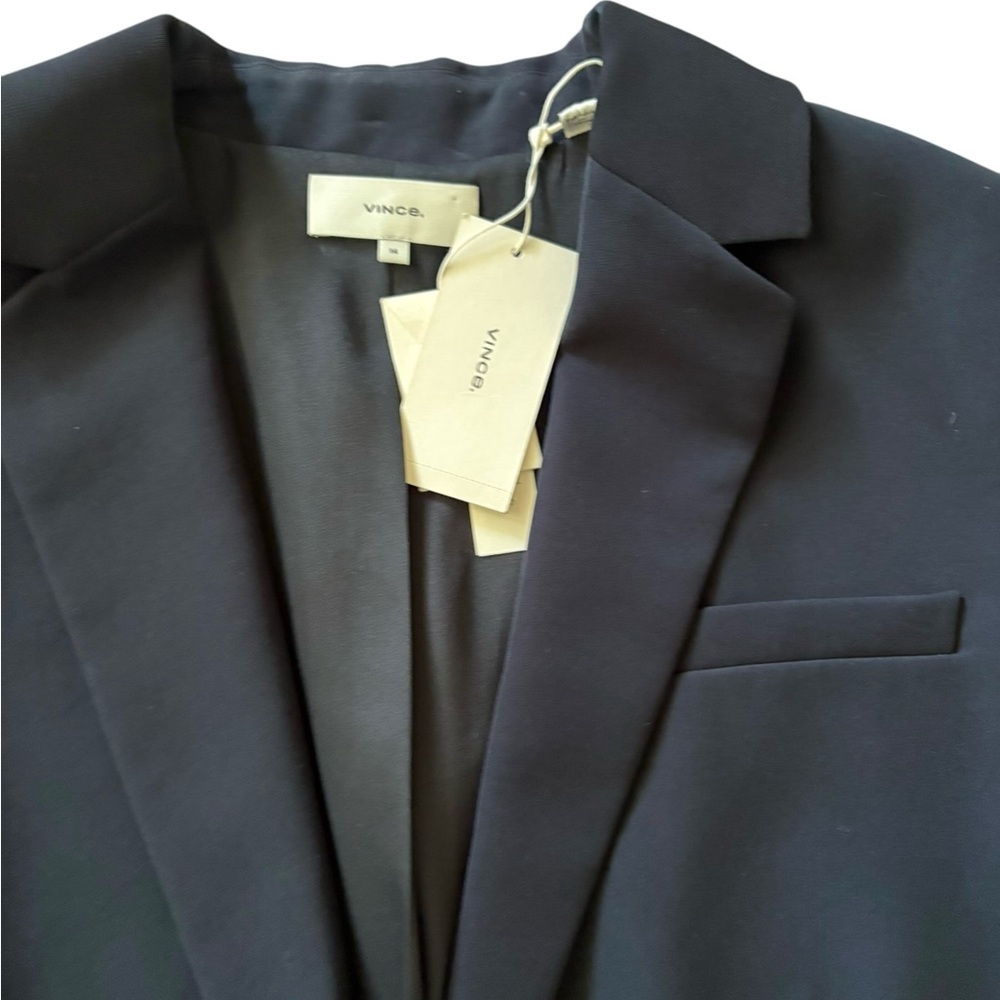 VINCE Concealed Closure Notch Lapel Blazer Black Size 14 NWT - Picture 9 of 14